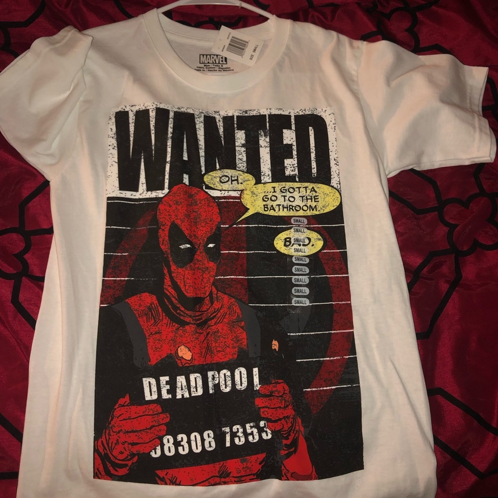 Boys white Deadpool shirt